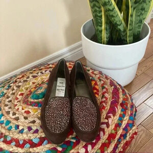 NWT Stuart Weitzman  brown sequin loafers